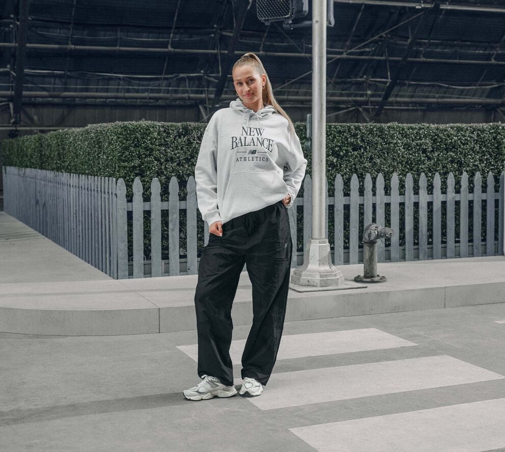 Jordyn Huitema wearing The 9060 for Grey Days